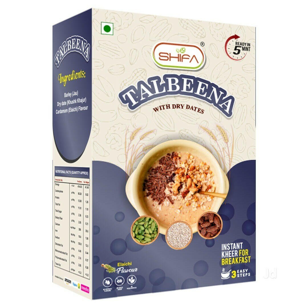 Shifa Talbeena Instant Mix – Dry Dates & Cardamom Flavor (Eliachi) - 250gm - Nafaa Stores